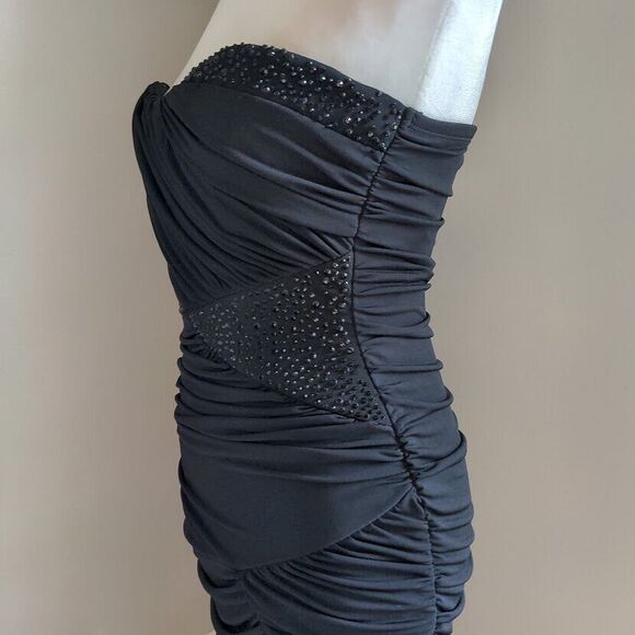 NWT Vintage y2k Deadstock Mini Dress Strapless Formal Beaded Size Medium - Picture 13 of 15